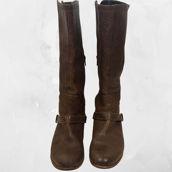 UGG Leather Riding Boots Women’s 8 Brown Tall Harness Zip Equestrian - Picture 4 of 13